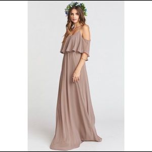 CAITLIN RUFFLE MAXI DRESS ~ DUNE CHIFFON